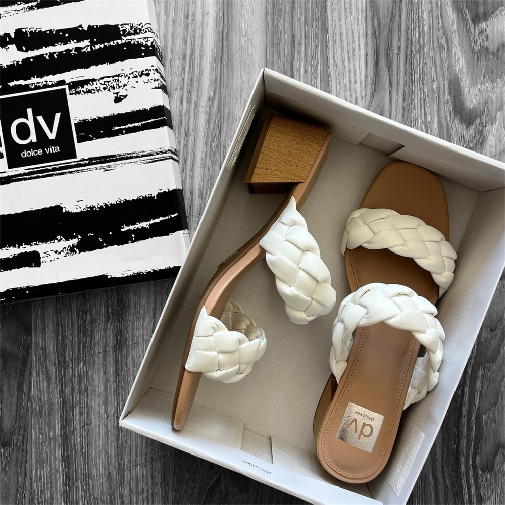 DV by Dolce Vita White Braided Sandals